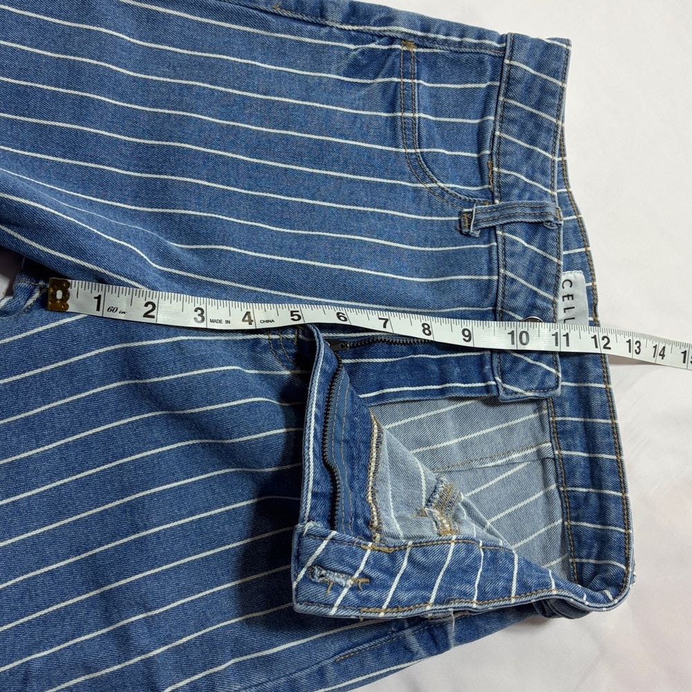 Cello bell bottom pin stripe blue jeans size 5 - Picture 7 of 10